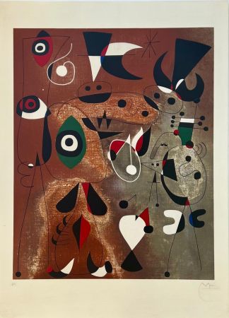 Litografia Miró - Femmes, Oiseaux, Etoile 