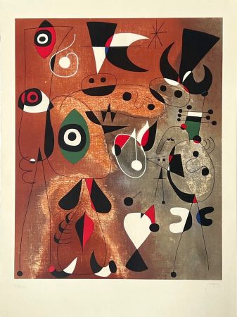 Litografia Miró - Femmes, Oiseaux, Etoile 