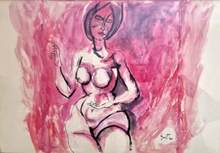 Monotipo Guttuso - Figura femminile