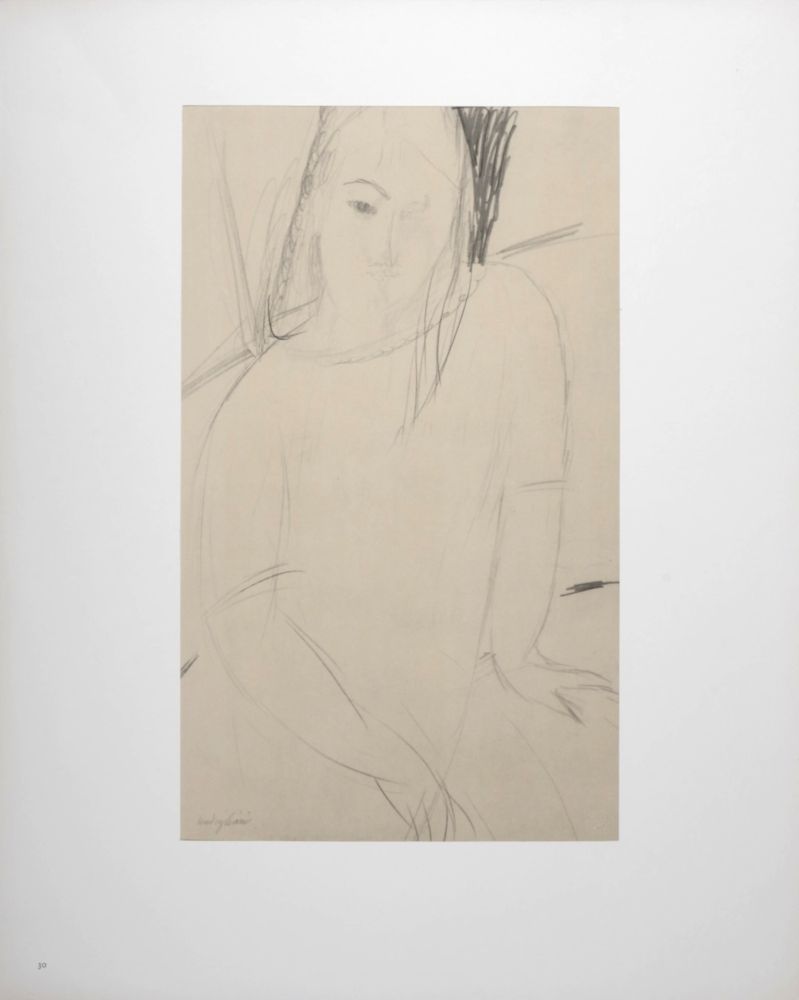 Litografia Modigliani - Figure féminine