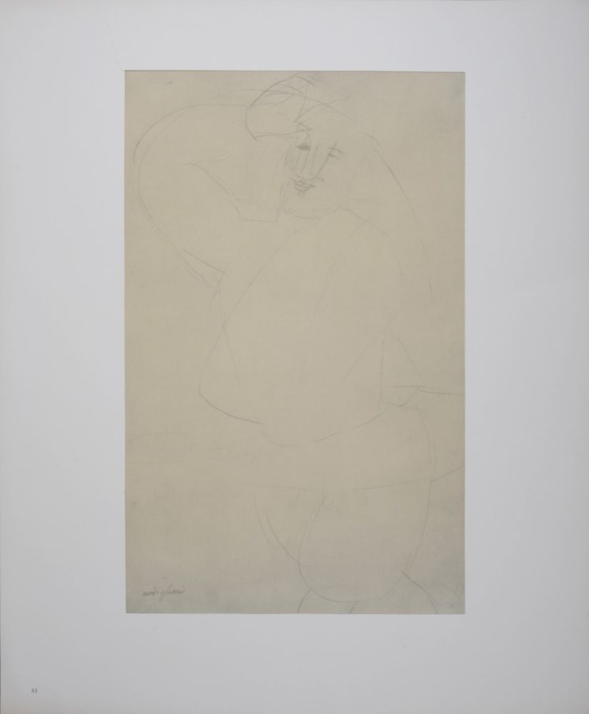 Litografia Modigliani - Figure of Man Dancing