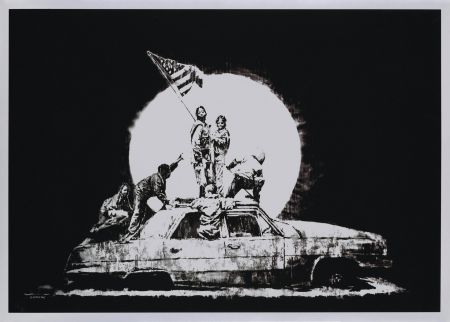 Serigrafia Banksy - FLAG (SILVER)