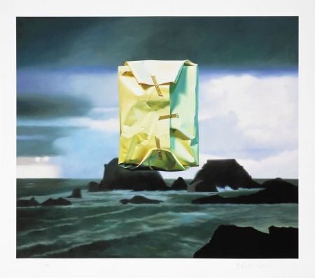 Grafica Numerica Edelmann - Flashlighted floate parcel in stormy ocean and sky
