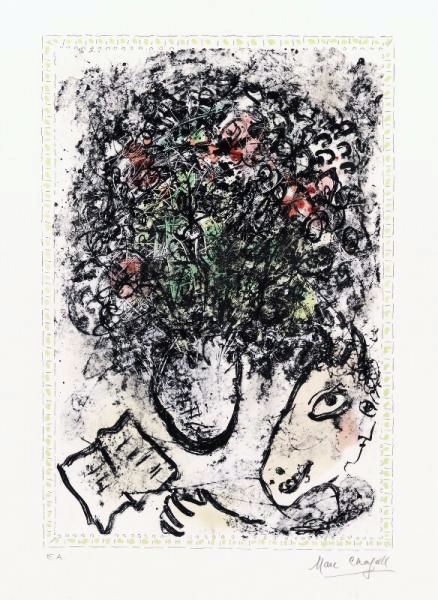 Litografia Chagall - Fleurs d'art