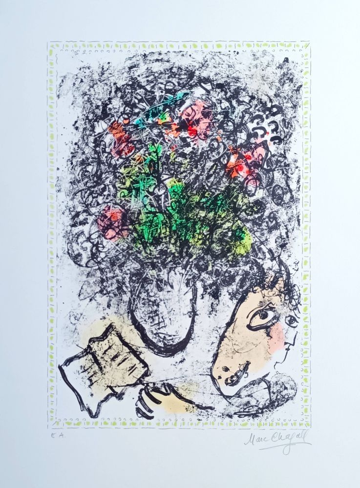 Litografia Chagall - Fleurs d'art