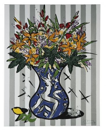 Serigrafia Szczesny - Flowers on Stripes