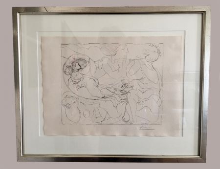 Litografia Picasso - Flûtiste et trois Femmes nues' de la 'Suite Vollard', 1932