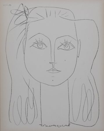 Litografia Picasso - Françoise avec un nœud dans les cheveux