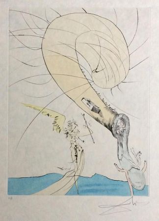Incisione Dali - Freud with Snail Head 