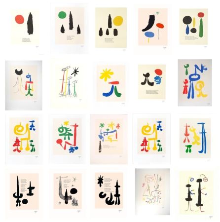 Litografia Miró -  Full Suite of 19 Lithographs in colours and b&w, after Tzara's Parler Seul