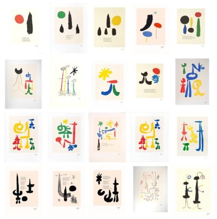 Litografia Miró -  Full Suite of 20 Lithographs in colours and b&w, after Tzara's Parler Seul