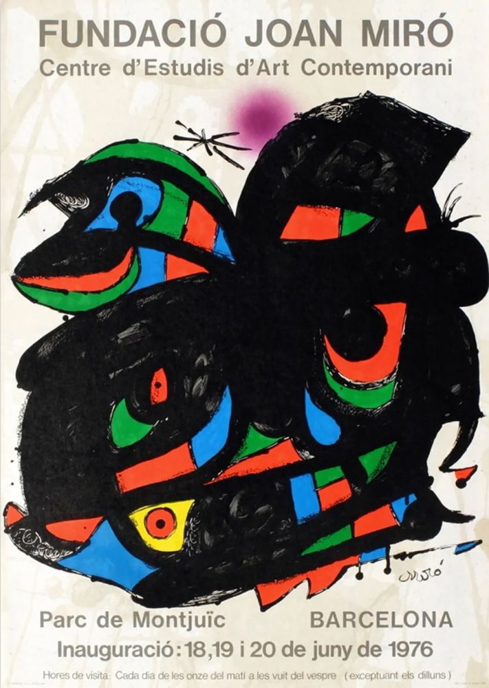 Manifesti Miró - FUNDACIO JOAN MIRO - INAUGURACIO. BARCELONA. Affiche originale de 1976.