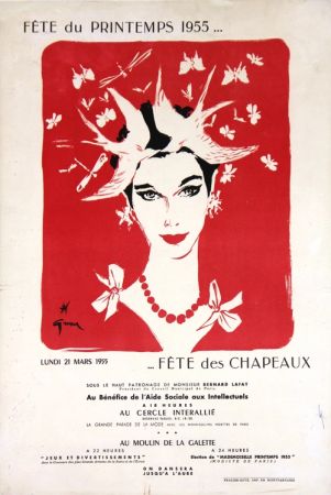 Litografia Gruau - Fête du Printemps,Fête des Chapeaux