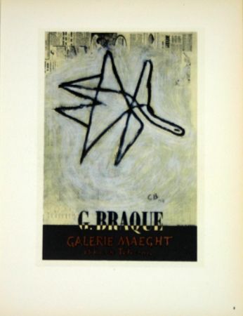Litografia Braque - G Braque  Galerie Maeght  1956