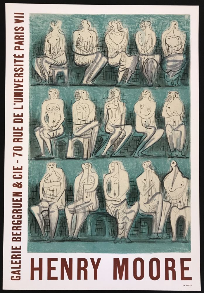 Litografia Moore - Galerie Berggruen & Cie (Seated Figures)