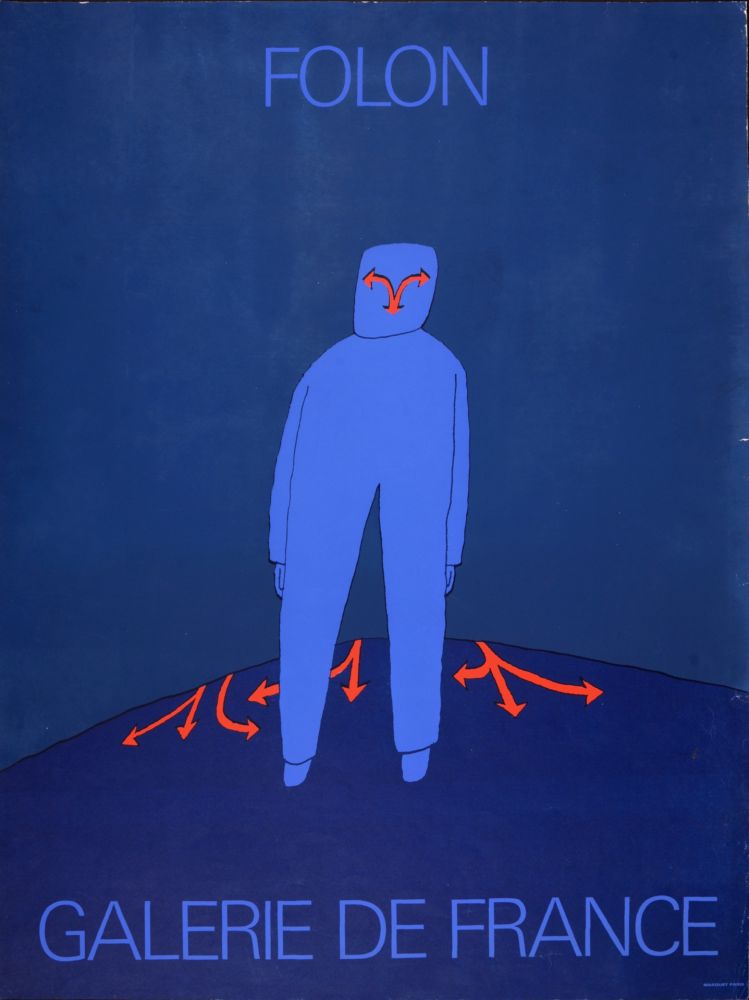 Serigrafia Folon - Galerie de France, 1975