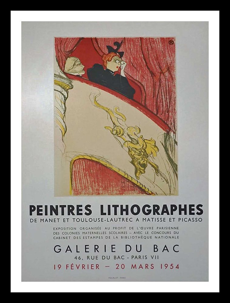 Litografia Toulouse-Lautrec - Galerie du Bac, Peintres lithographes de Manet et Toulouse Lautrec à Matisse & Picasso