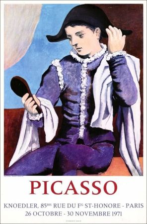 Litografia Picasso - Galerie Knoedler. « PICASSO » Octobre-Novembre 1971 (Affiche)