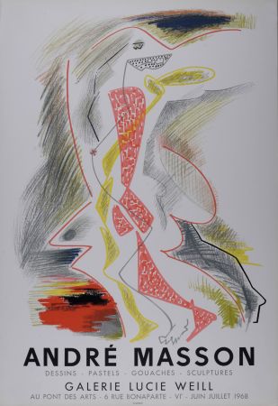 Litografia Masson - Galerie Lucie Weill,  1968