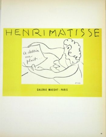 Litografia Matisse - Galerie Maeght  Ce Dessin me Plait