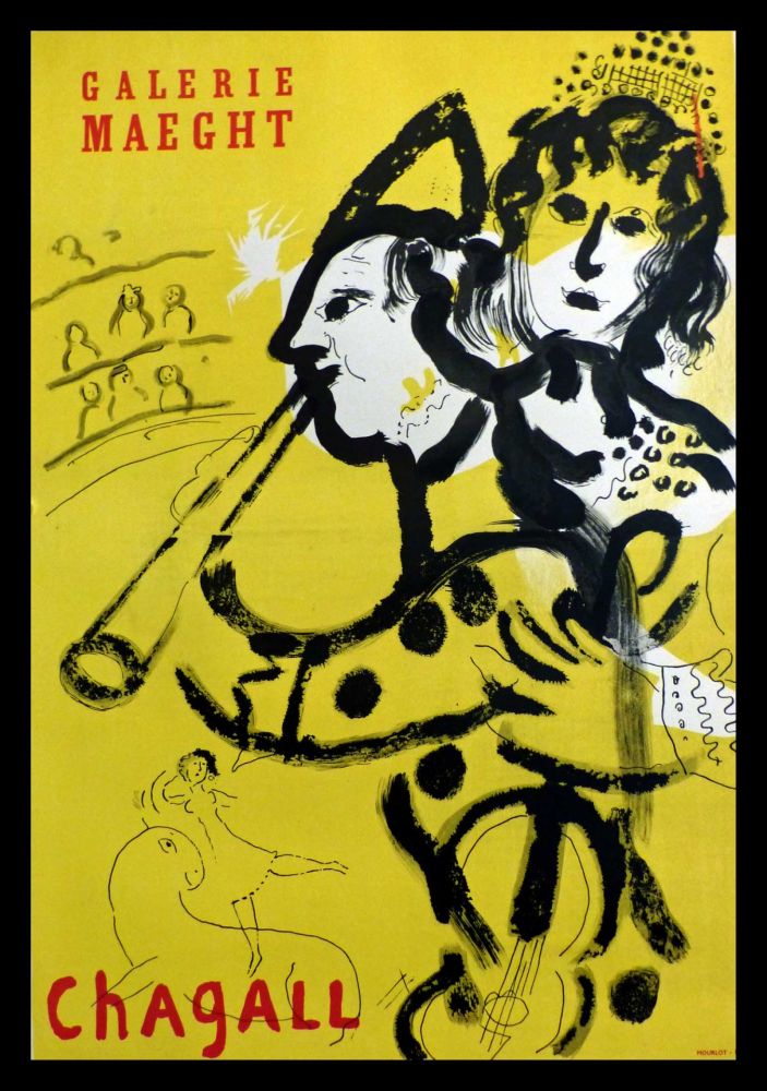 Manifesti Chagall - GALERIE MAEGHT LE CLOWN MUSICIEN 