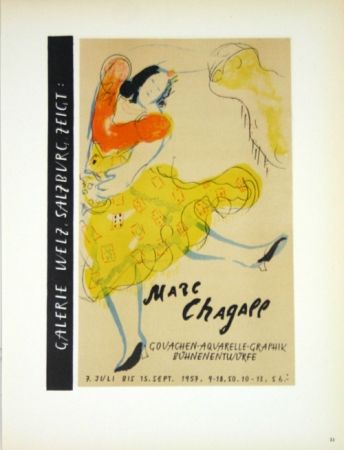 Litografia Chagall - Galerie Welz Salzburg - Gouachen-Aquarelle-Graphik Bûhnenentwûrfe