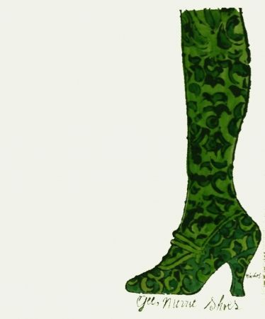 Litografia Warhol - Gee, Merrie Shoes (Green)