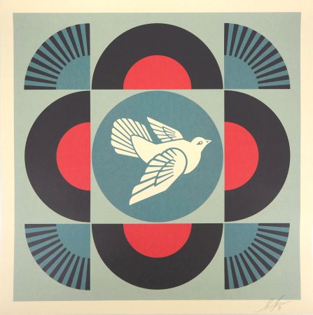 Serigrafia Fairey - Geometric Dove - Black