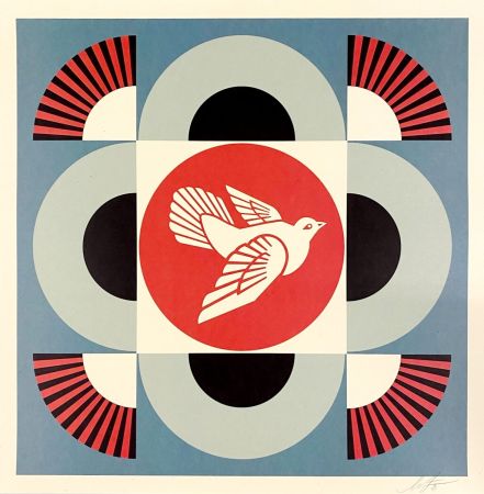 Litografia Fairey - Geometric Dove (Blue)