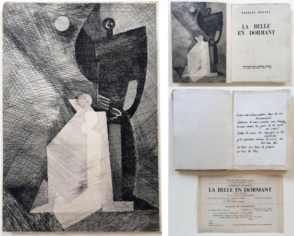 Libro Illustrato Marcoussis - G.Hugnet : LA BELLE EN DORMANT. 1 des 10 avec l'eau-forte de Marcoussis (1933).