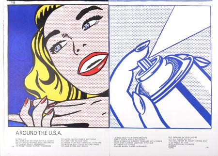 Litografia Lichtenstein - Girl & Spray Can, 1964