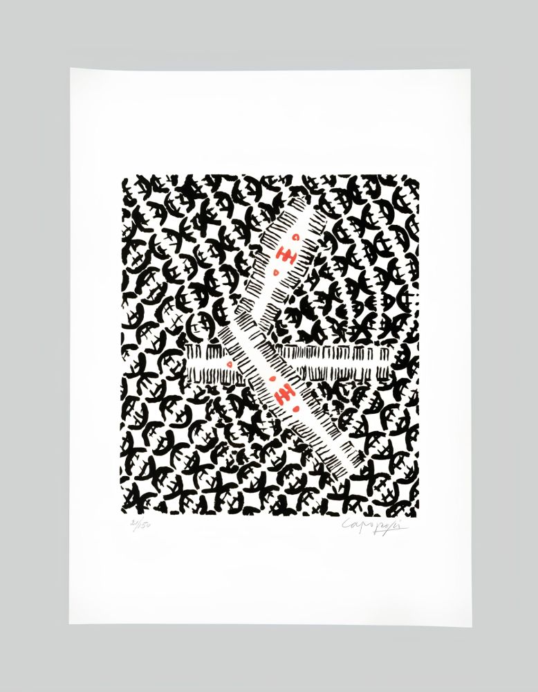 Litografia Capogrossi - Giuseppe capogrossi (1900–1972) - Lithography on Fabriano paper - 1957