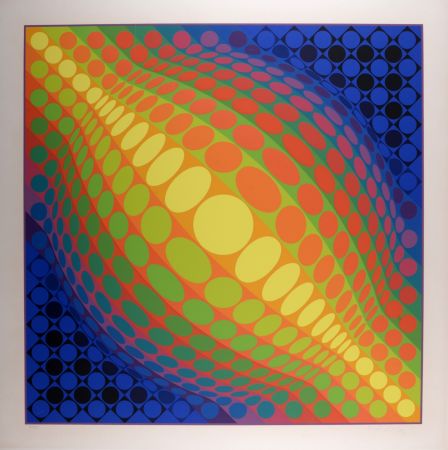 Serigrafia Vasarely - Globe, 1974 - Hand-signed