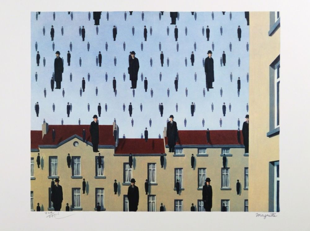 Litografia Magritte - Golconde