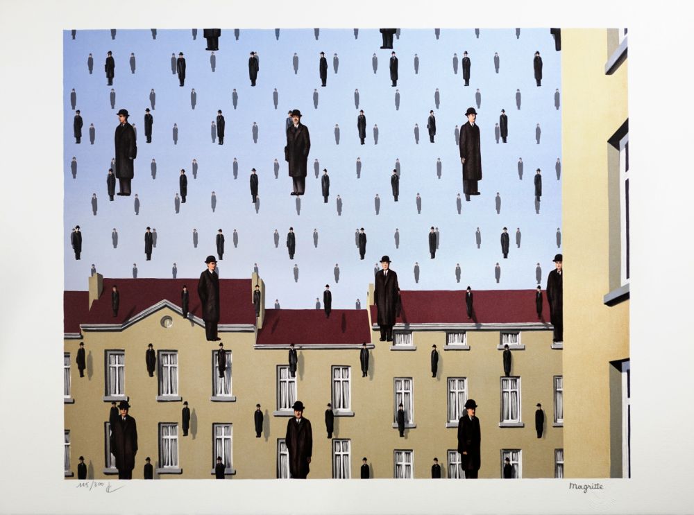 Litografia Magritte - Golconde (Golconda)