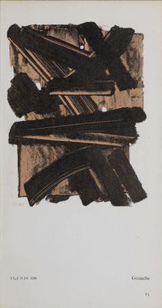 Litografia Soulages (After) - Gouaches et gravures (H), 1957