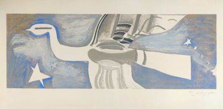 Litografia Braque - Grand oiseau bleu 