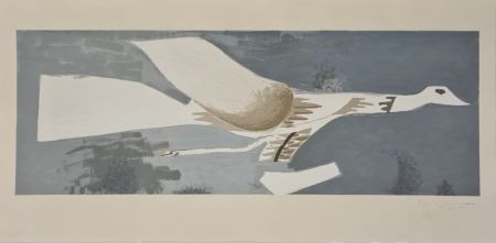 Litografia Braque - Grand oiseau gris 