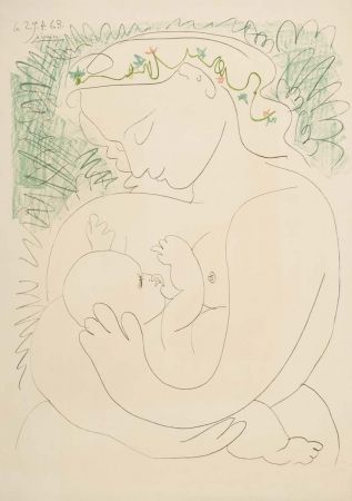 Litografia Picasso - Grande maternite