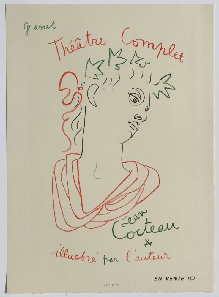 Litografia Cocteau - Grasset Theatre Complet