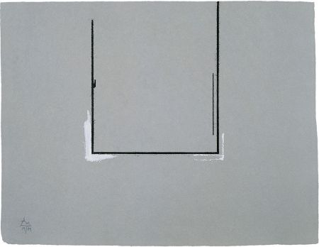 Incisione Motherwell - Gray Open with White Paint