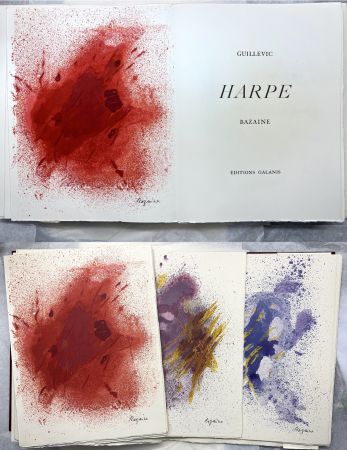 Libro Illustrato Bazaine - Guillevic : HARPE. 19 gravures originales, une double suite signée et un dessin original signé (1980)