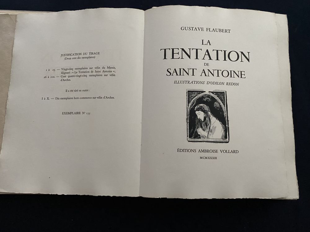 Litografia Redon - Gustave Flaubert - La Tentation de Saint Antoine