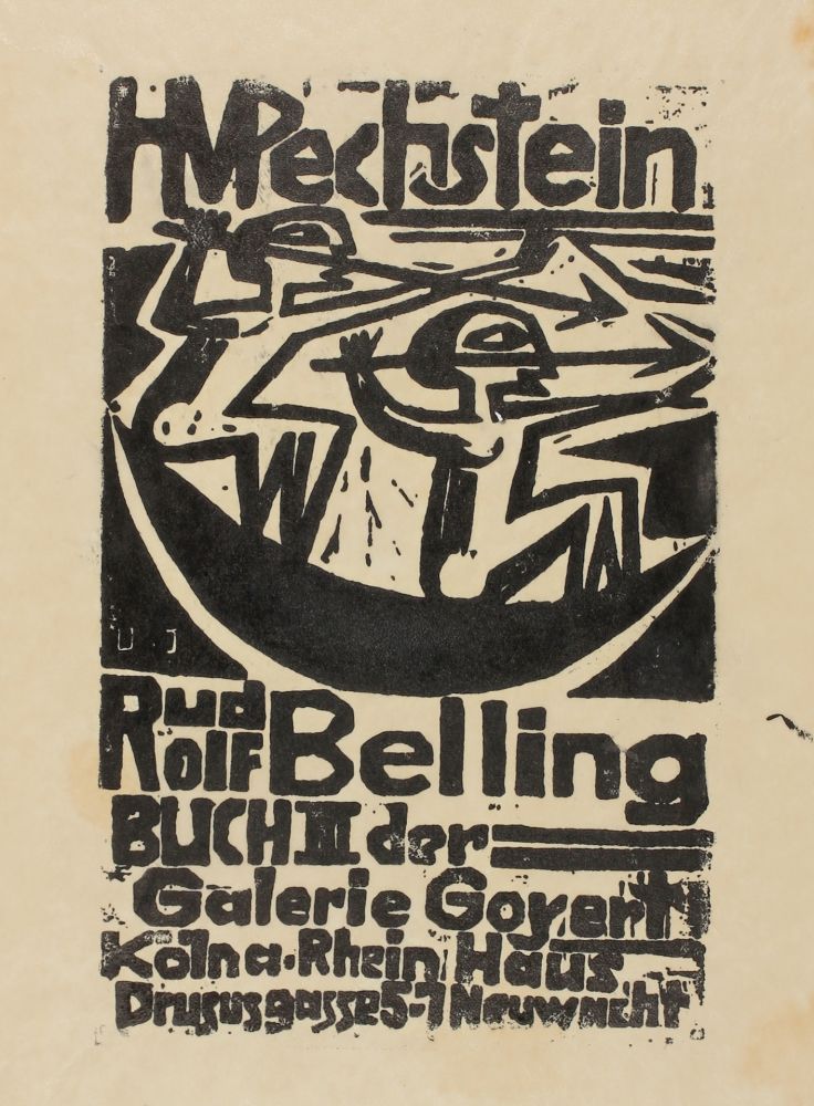 Incisione Su Legno Pechstein - H. M. Pechstein, Rudolf Belling, Buch III der Galerie Goyert 