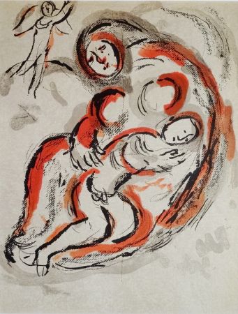 Litografia Chagall - Hagar dans le désert