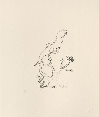 Incisione Flanagan - Hare, reptile and elephant