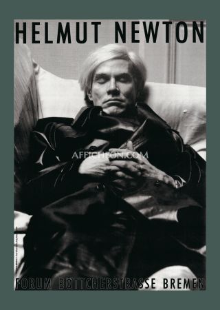 Litografia Newton - Helmut Newton: 'Andy Warhol, Paris, 1974' 1983 Offset-lithtograph
