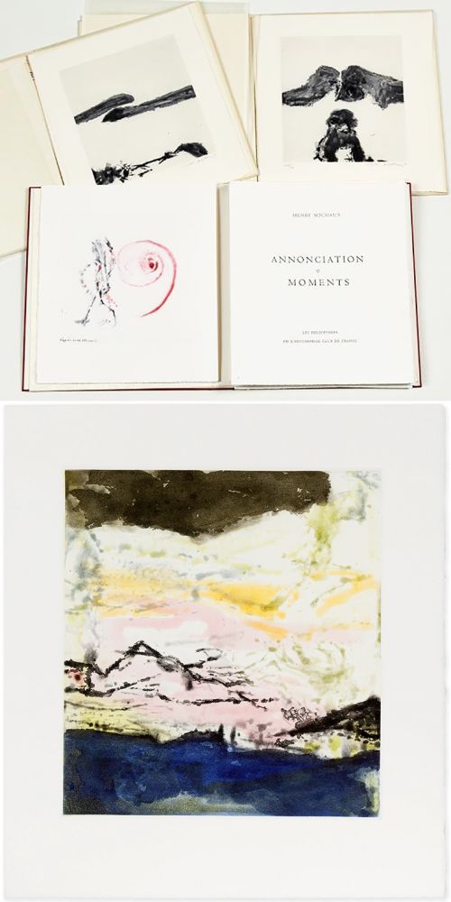 Libro Illustrato Zao - Henri Michaux : ANNONCIATION. MOMENTS. 7 eaux-fortes et aquatintes à pleine page de Zao Wou-Ki (1996)
