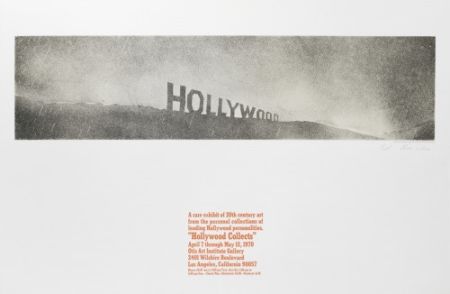 Litografia Ruscha - Hollywood in the Rain
