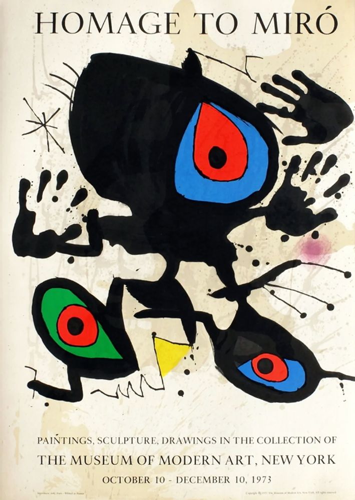 Non Tecnico Miró - HOMAGE TO MIRO. Expo au MoMA de New York. 1973. Affiche originale.